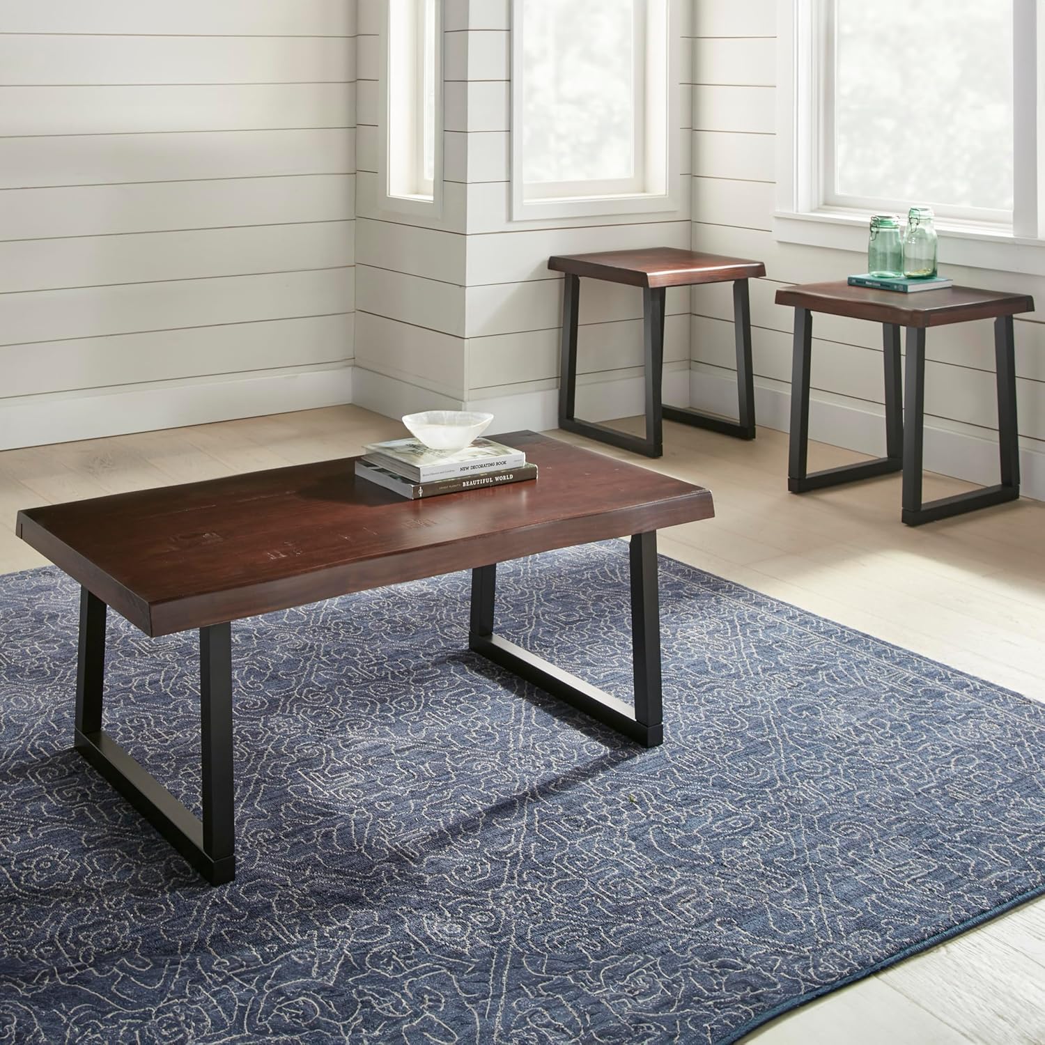 Jennings - Live Edge 3 Piece Occasional Table Set - Brown