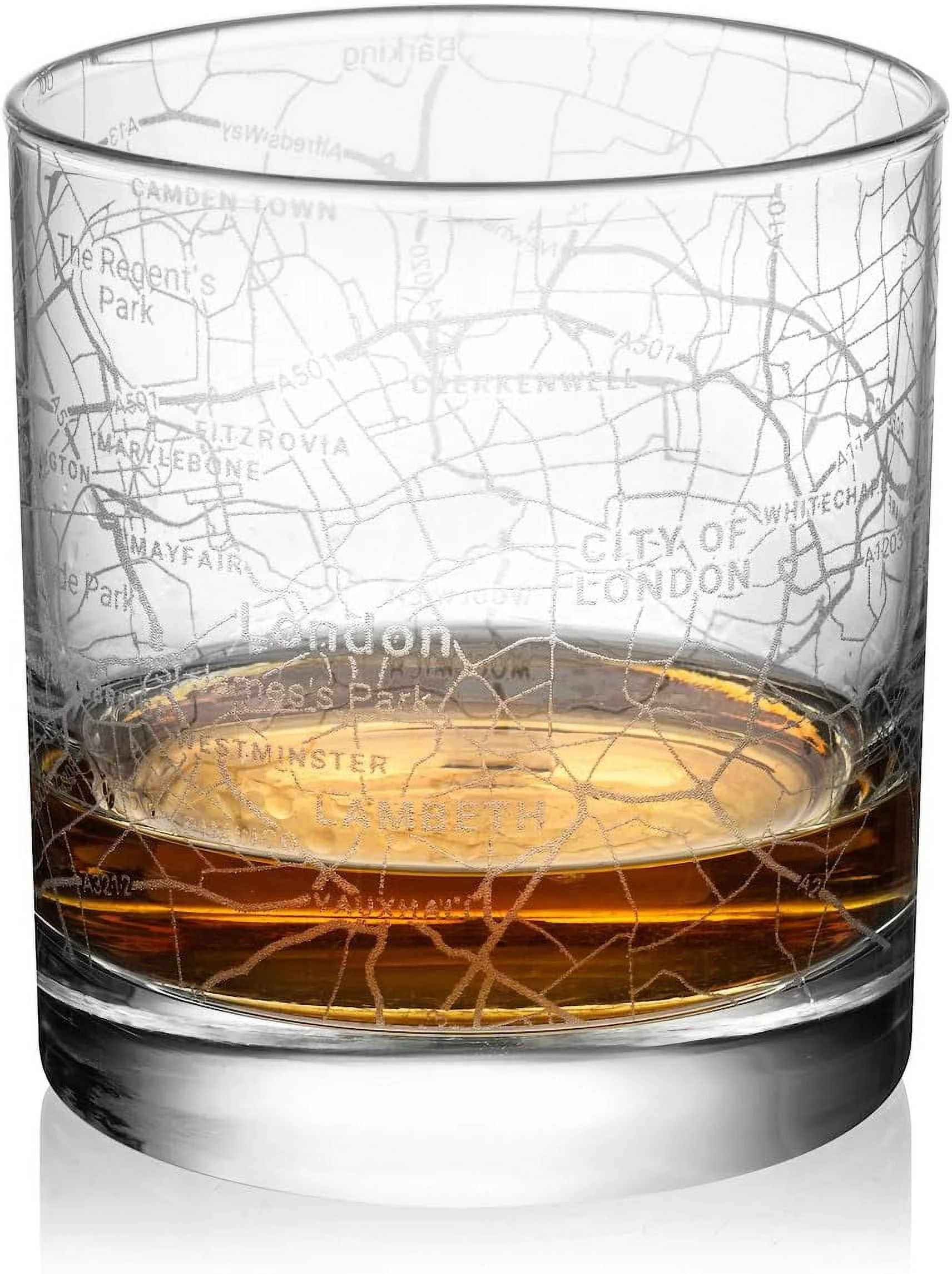 Rocks Whiskey Old Fashioned 11Oz Glass Urban City Map London United Kingdom