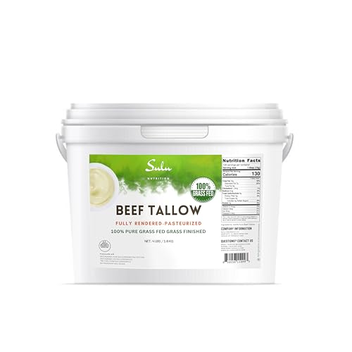 100% Pure Fully Rendered Grass Fed Grass Finished Beef Tallow-Food Grade- 4 LBS/64 OZ