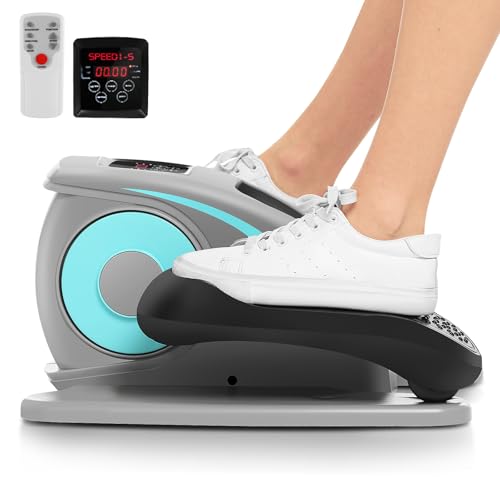 ANCHEER Under Desk Elliptical Machine - Quiet Pedal Exerciser for Seniors, Office & Home, Low-Impact Seated Leg Workout Equipment, Smart LCD Display, Remote Control