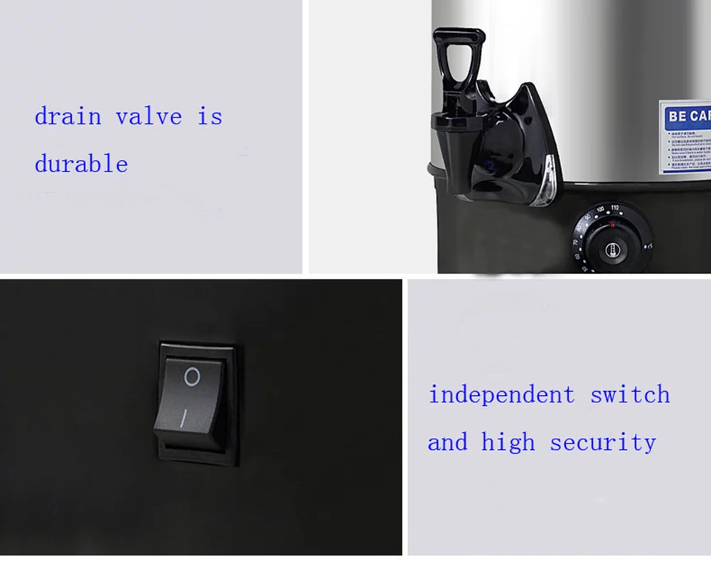 TECHTONGDA Hot Water Dispenser Office Home Stainless Steel Heater Kettle Silver 12.9L