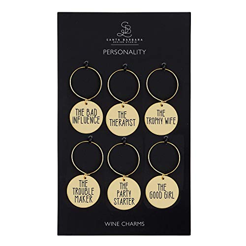 Santa Barbara Design Studio Zinc Alloy Wine Charms, Set of 6, Personality