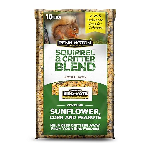 Pennington Pride Squirrel & Critter Blend With Corn, Sunflower Seeds and Peanuts, Helps Keep Critters Away From Bird Feeders, 10-lb. Bag