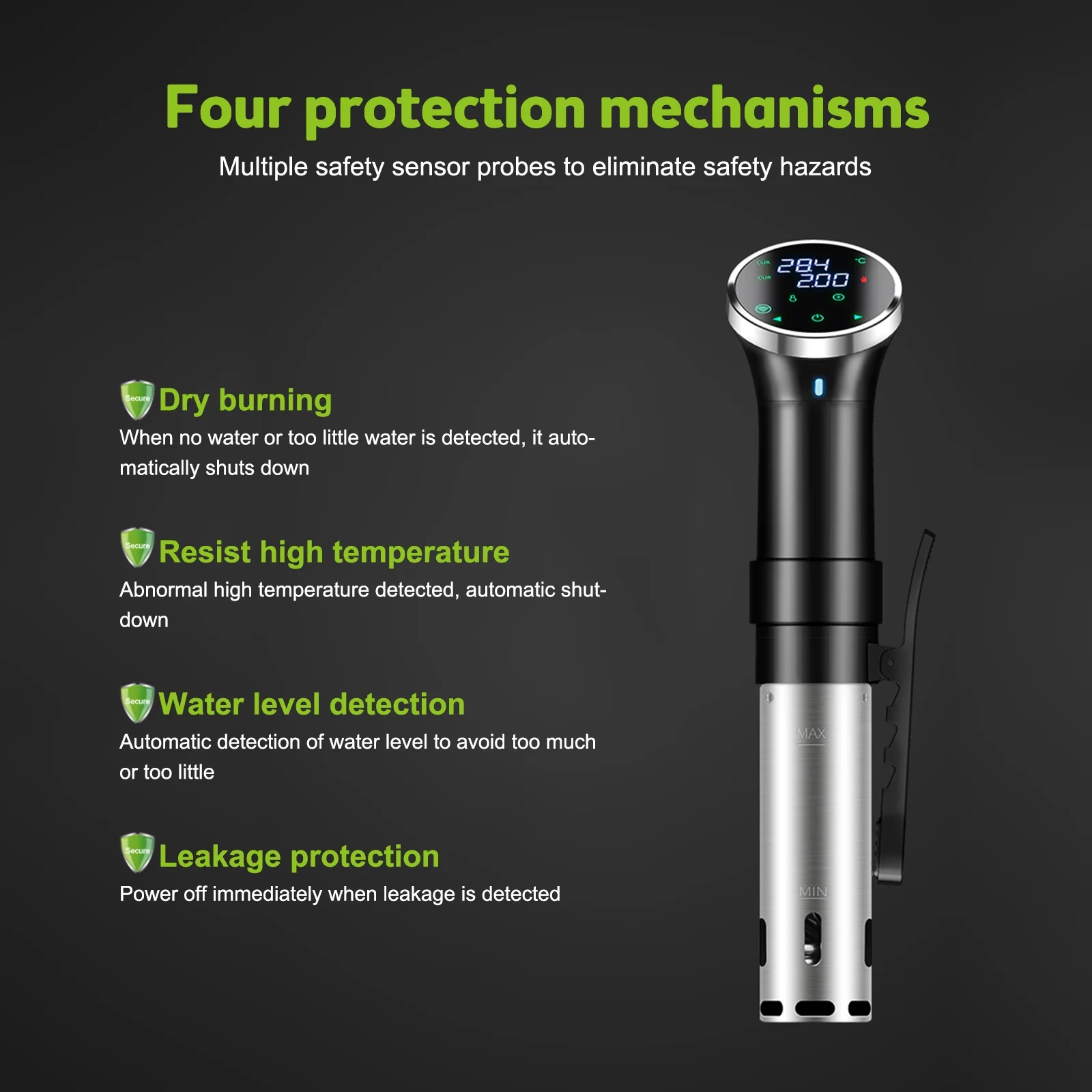 Andoer Cooking machine,And Time Display App Temperature AndTemperature And Time Sous Cooker 1100App Wifi Sous Display Precision Sous Immersion Quiet 1100 Cooker Hine Immersion Huiop