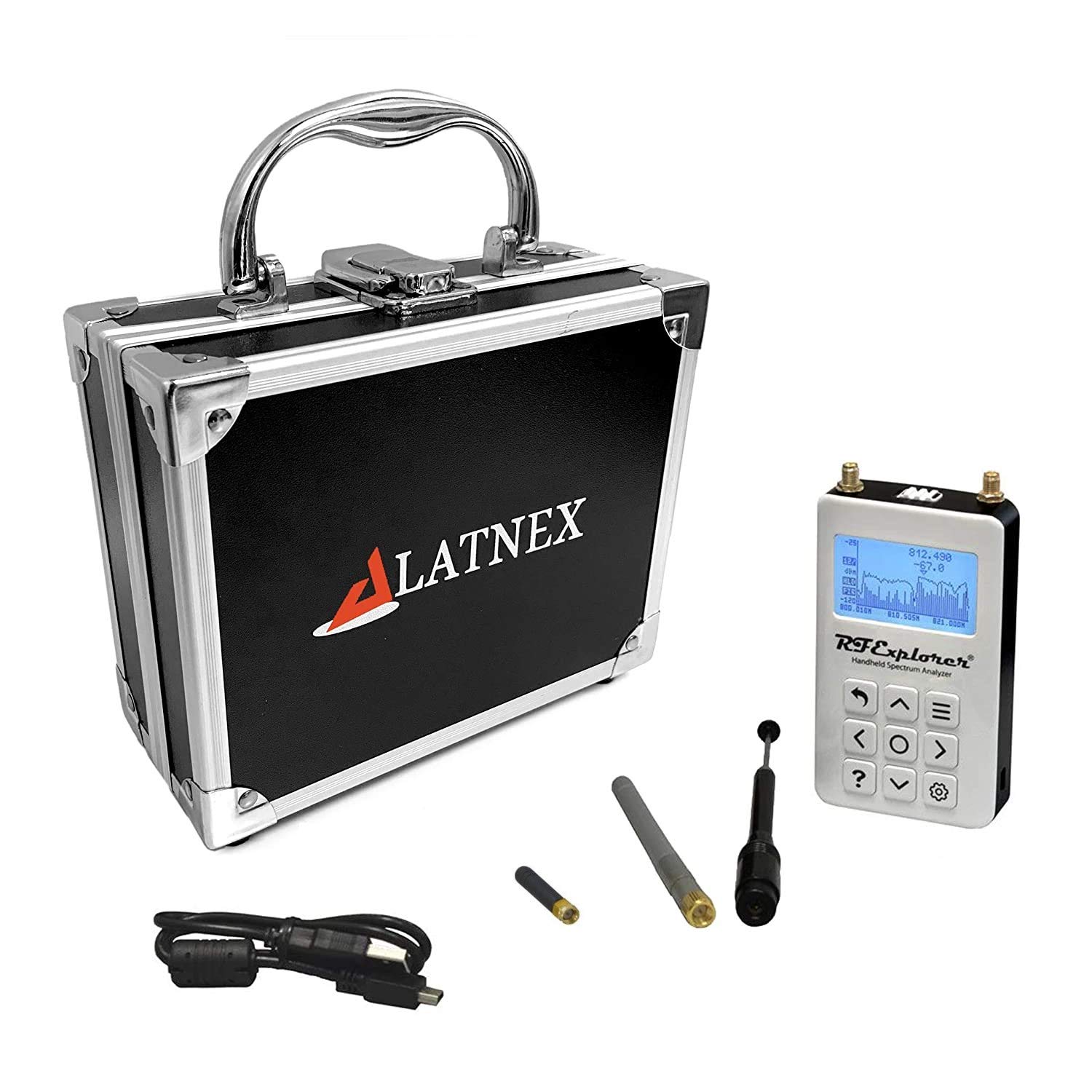 LATNEX Spectrum Analyzer RF Explorer with Aluminum Carrying Case - 6G Combo Plus Slim