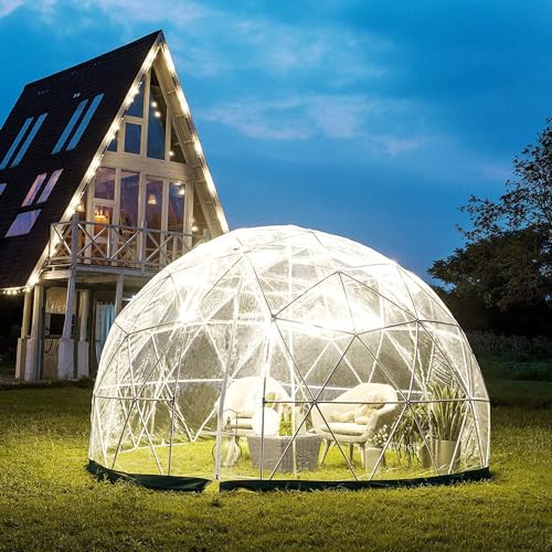Garden Dome Igloo 12FT Clear Bubble Tent Outdoor for Garden, Weather Proof Pod Camping Patio Igloo Tent for Backyard Canopy Gazebos Screen House Room Lean to Greenhouse