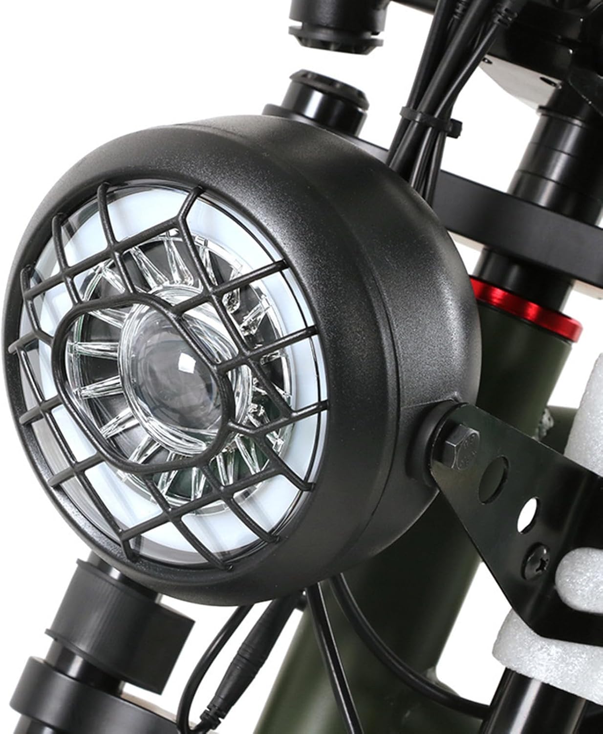 E-Bike Head Light Bicycle Retro 3 Pins Connector LED - 24V 36V 48V 52V Front Head Light, Waterproof Super Bright LED Bike Headlights Ultra Bright Bike Safety Light Mounting on Front Fork