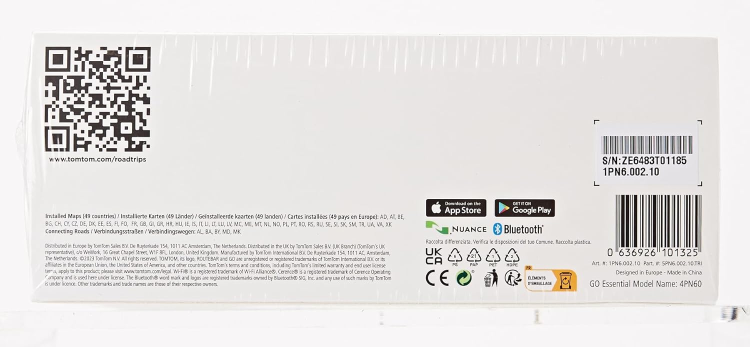 TomTom Car Sat Nav GO Essential, 6 Inch, with Traffic Congestion and Speed Cam Alert trial thanks to TomTom Traffic, EU Maps, Updates via WiFi, Handsfree Calling, Click-and-Drive Mount