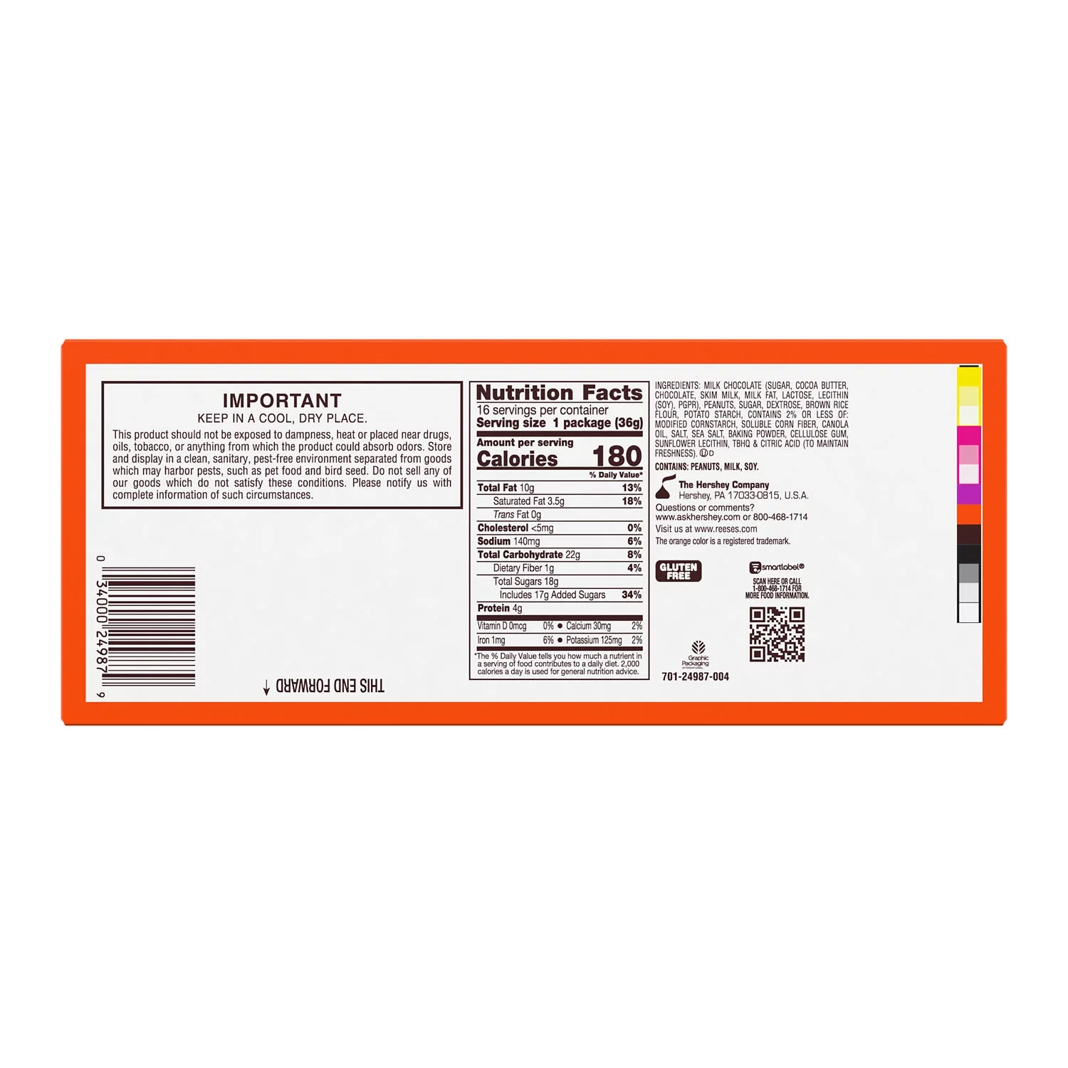 Reese's Big Cup with Pretzels Milk Chocolate Peanut Butter Cups Candy, Packs 1.3 oz, 16 Count