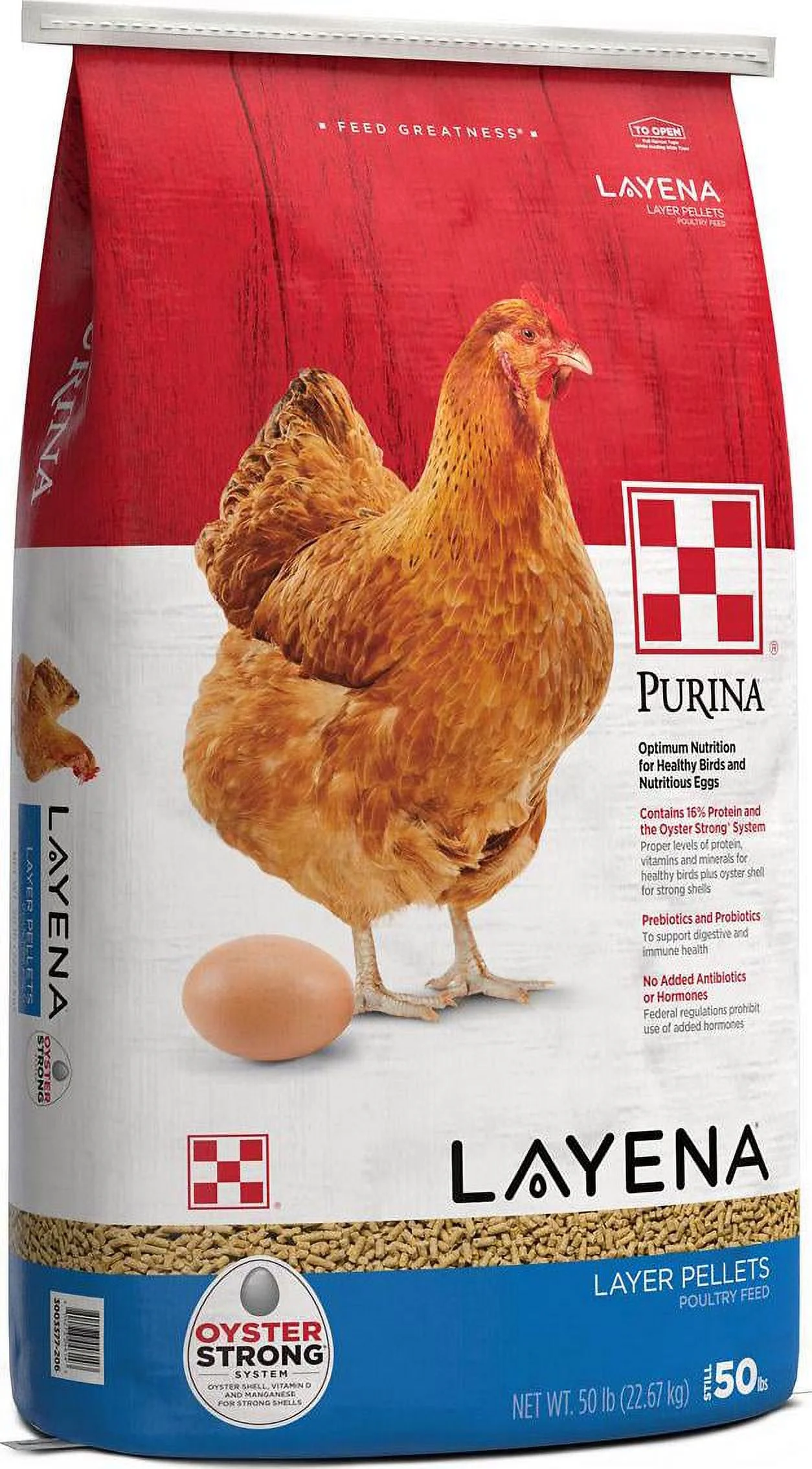 Purina Layena Pellets Layer Poultry Feed, 50 lb. Bag