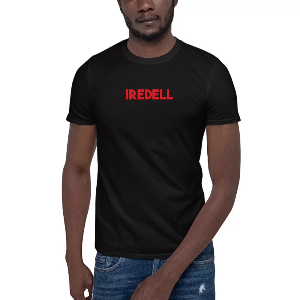 L Red Iredell Short Sleeve Cotton T-Shirt By Undefined Gifts