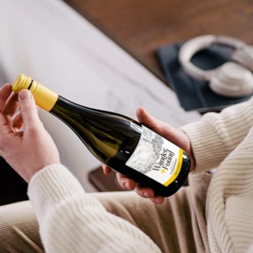 Wander + Found Non-Alcoholic Wine, Chardonnay, Premium White Wine from Germany, Non-GMO Dealcoholized Wine, 750 ml (1 Bottle)