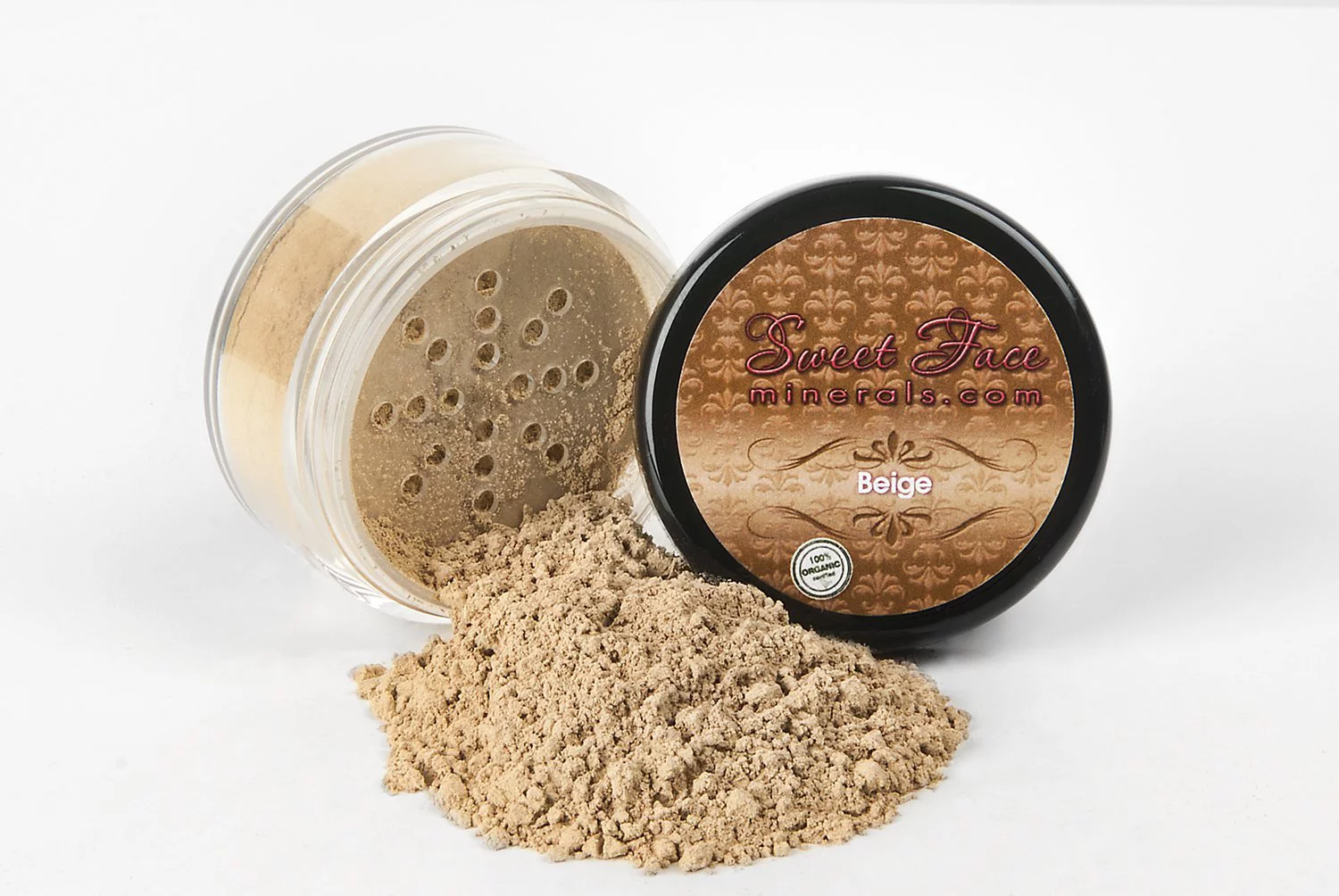 LEOPARD KIT BAG & BRUSH SET (BEIGE) Mineral Makeup Bare Face Powder Foundation