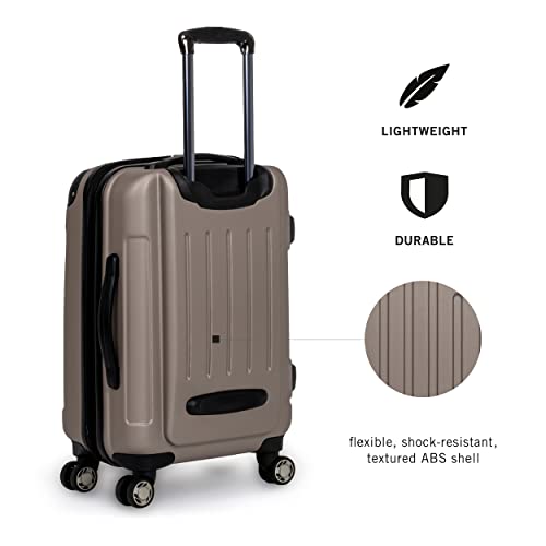 Kenneth Cole REACTION Renegade Luggage Expandable 8-Wheel Spinner Lightweight Hardside Suitcase, Navy Blue, 20-Inch Carry On