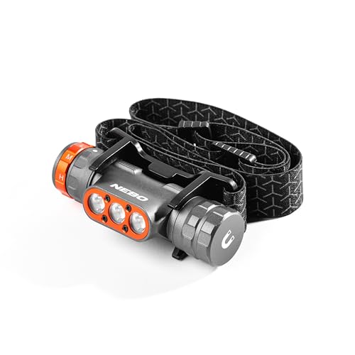 NEBO Transcend 1500 Rechargeable Headlamp | 1,500 Lumens, 5 Light Modes, Detachable Magnetic Work Lamp, Waterproof, Bright LED Head Light for Hiking & Camping, Includes USB Charging Cable