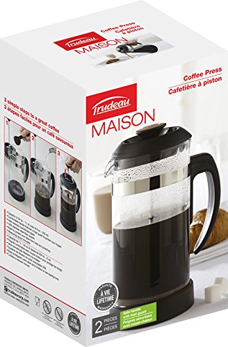 Trudeau French 1-Liter Coffee Press, Black, 1 Liter (801210)