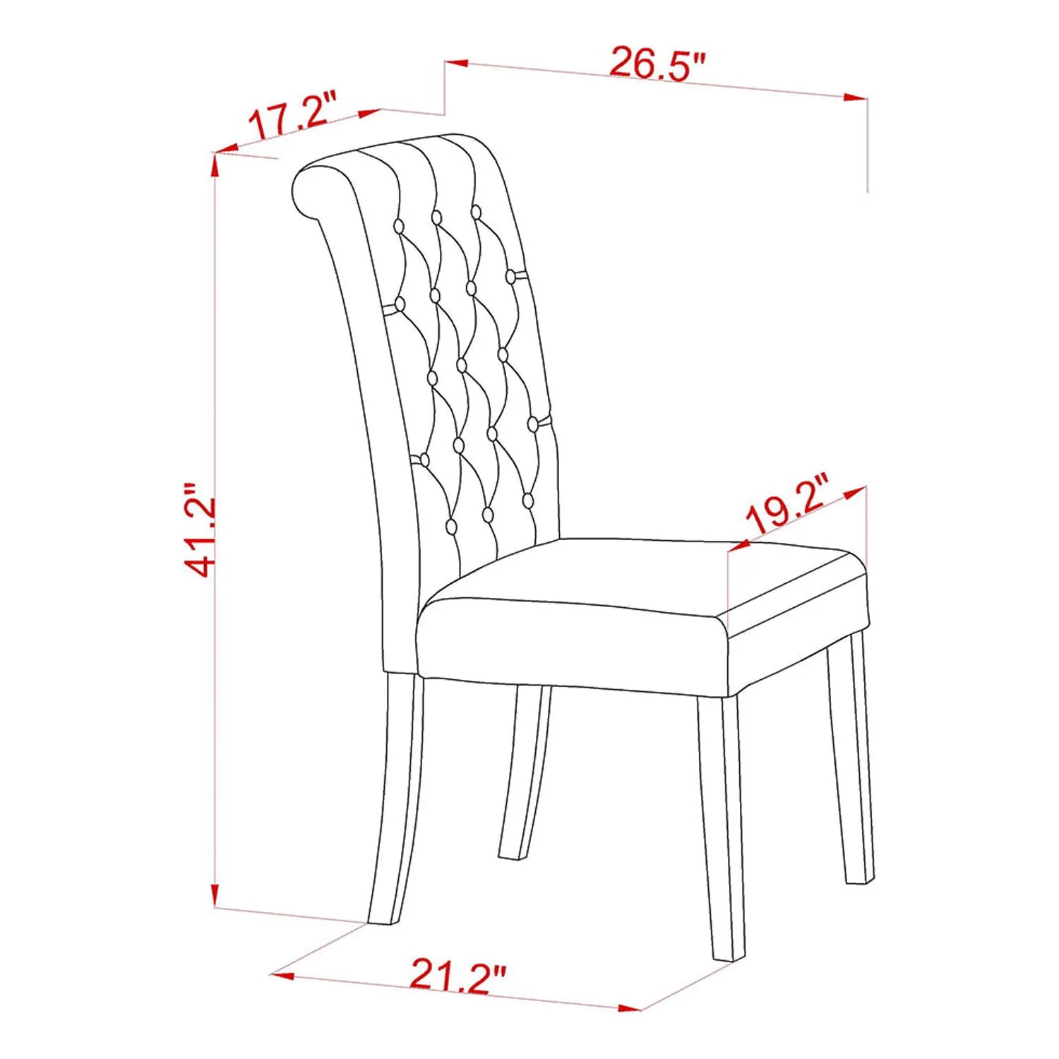 East West Furniture BRP3T04 Bremond Parson Chair With Mahogany Leg And Linen Fabric Light Fawn - Set of 2
