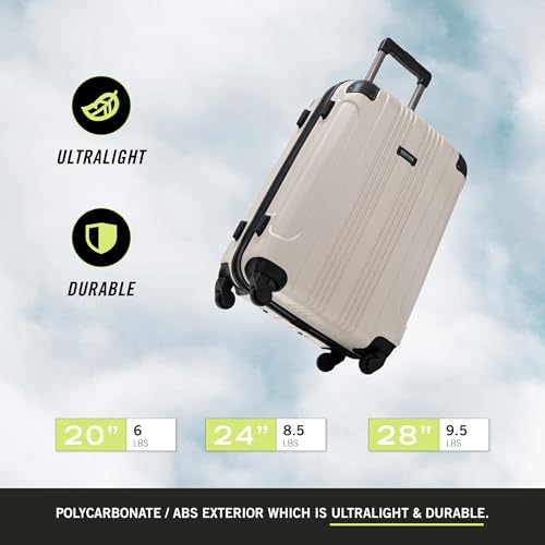 Kenneth Cole REACTION Out of Bounds Lightweight Hardshell 4-Wheel Spinner Luggage, Cobalt Blue, 20-Inch Carry On