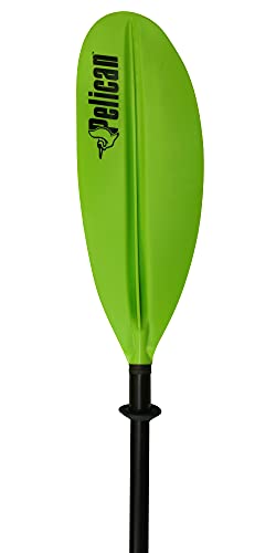 Pelican- Standard Kayak Paddle - Aluminum Shaft and a Durable Polypropylene Blade - 0/65° Blade Angle - with Drip Ring