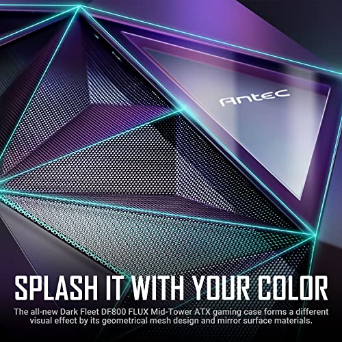 Antec DF700 Flux, Mid Tower Computer Case, ATX Gaming Case, USB3.0 x 2, 360 mm Radiator Support, 3 x 120 mm ARGB, 1 x 120 mm Reverse & 1 x 120 mm Fans Included