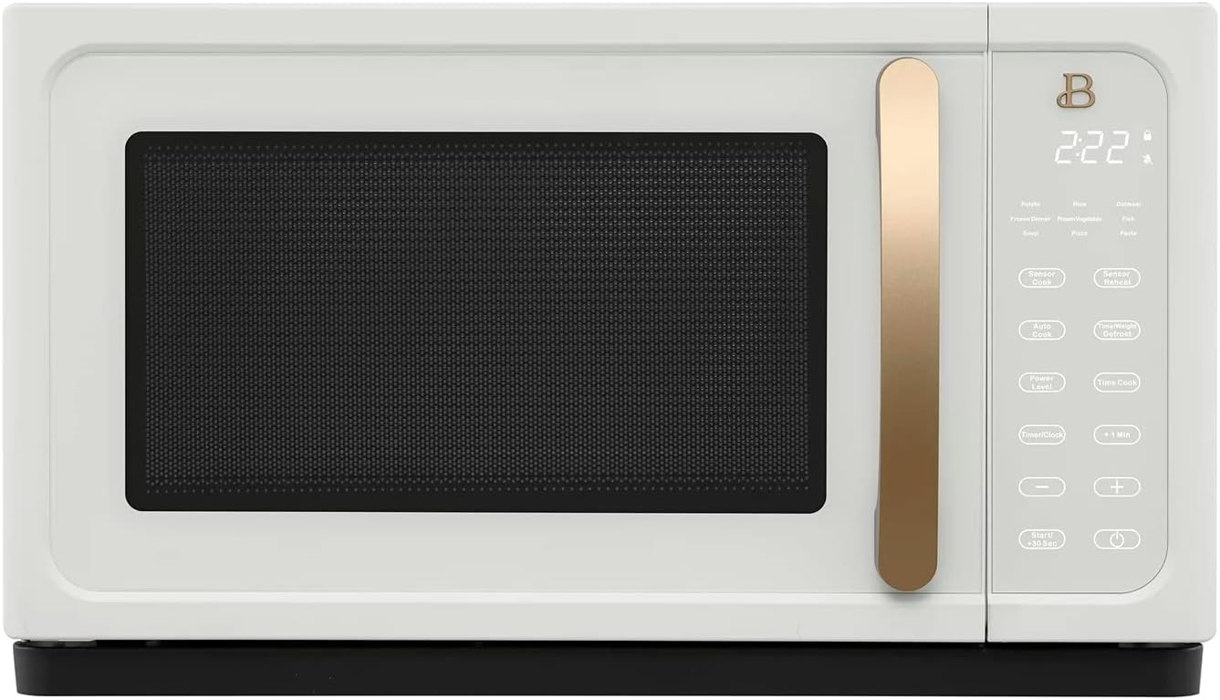 Beautiful 1.1 Cu ft 1000 Watt, Sensor Microwave Oven, White Icing by Drew Barrymore