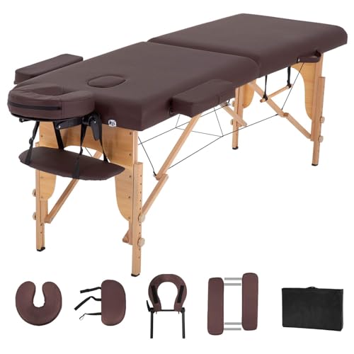 BestMassage Massage Bed Portable Massage Table 24 inche Wide Lash Bed Heigh Adjustable 2 Folding Spa Table with Non-Woven Bag for Spa Footmassage Facial CareSpa Tattoo