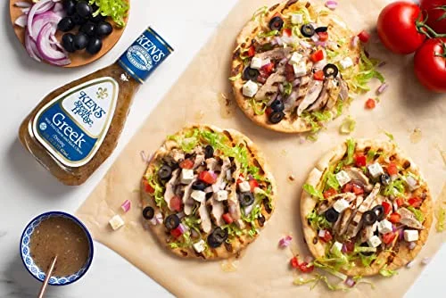 Ken’s Steakhouse Dressing, Greek Dressing with Feta Cheese & Black Olives, Gluten Free Dressing for Salads or Marinades, 16 FL OZ Bottle (Pack of 6)