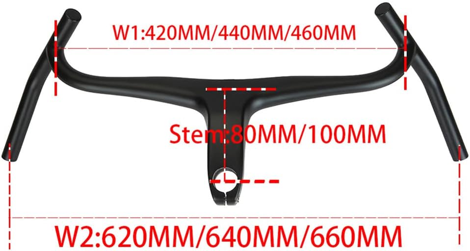 Bike Drop Bar Handlebar for Road Bikes, Carbon Fiber Drop Bar Bent Handlebar, Bicycle Gravel Handlebars, Cycling Gear Biking Accessories Without Code Meter Bracket 100-460-660MM