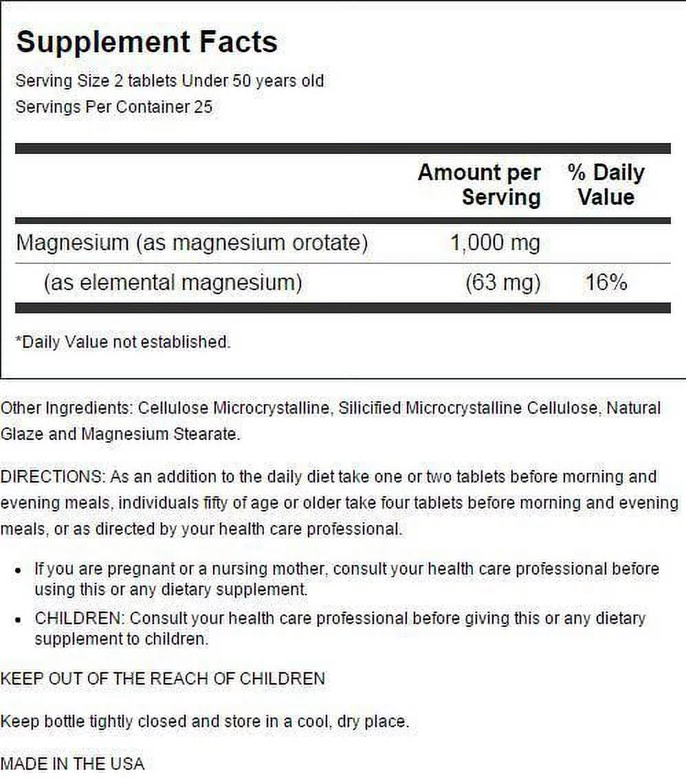 Advanced Research - Magnesium Orotate 500 mg. - 50 Tablets