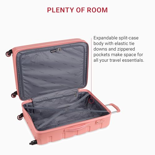 SwissGear 7366 Hardside Expandable Luggage with Spinner Wheels, White, Carry-On 19-Inch