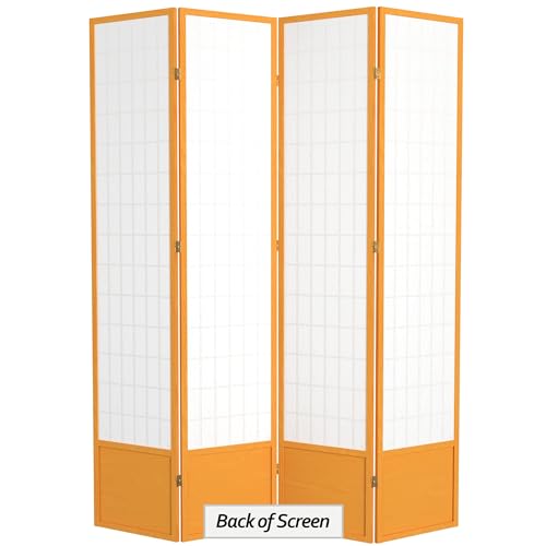 Red Lantern 7 ft. Tall Window Pane Shoji Screen-White-3 Panels Room Divider