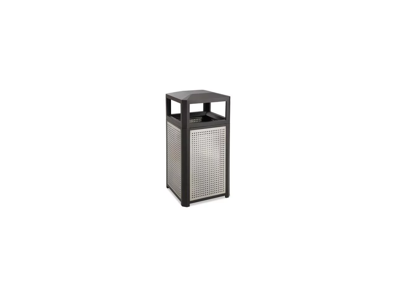 Evos Series Steel Waste Container, 15gal, Black