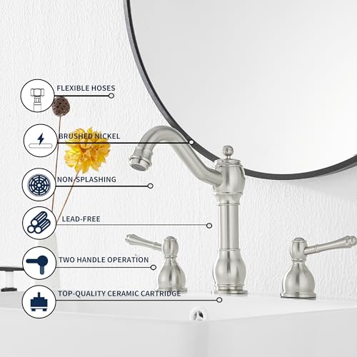 GGStudy 360° Swivel Antique Brass Bathroom Vessel Sink Faucet Single Handle One Hole Matching with Pop Up Drain