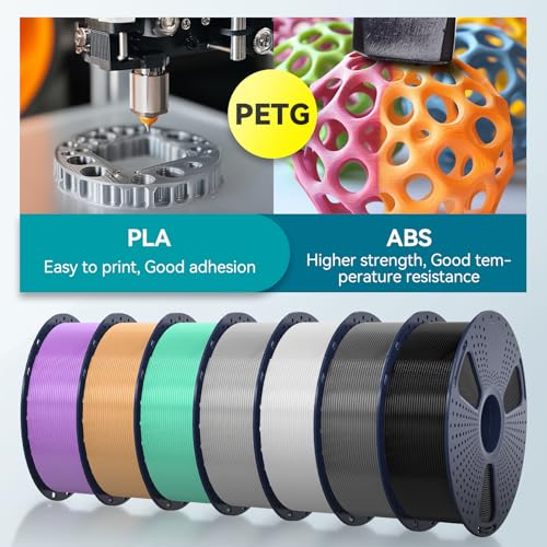 PETG Filament 1.75mm 2025 Upgrade Spool Compatible with Bambulab Refill Filament, 2kg(4.4lbs) SUNLU PETG 3D Printer Filament, 1.75mm Dimensional Accuracy +/- 0.02mm, Black+Black Bundle