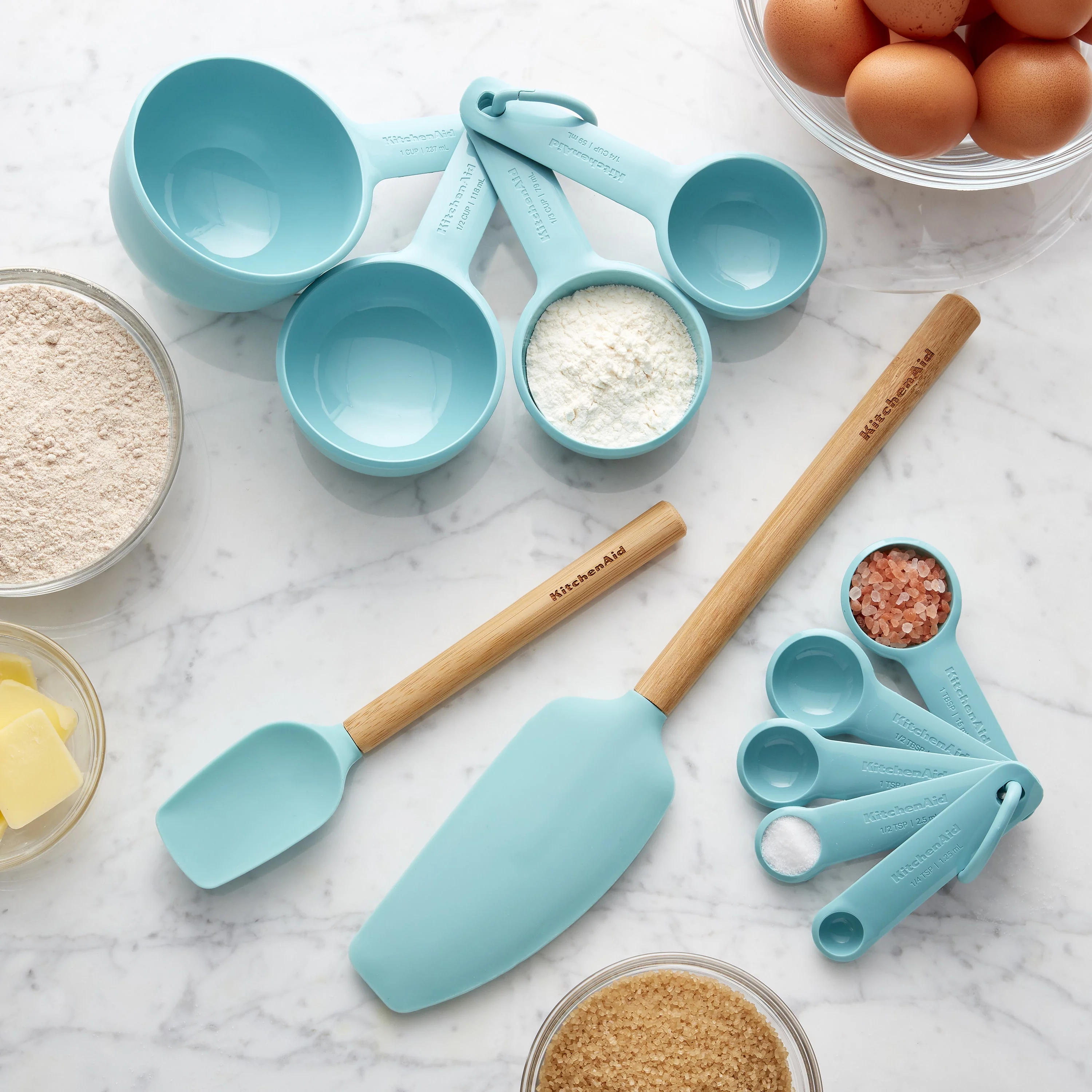 Kitchenaid 11-Piece Stand Mix and Measure Baking Kit, Aqua Sky