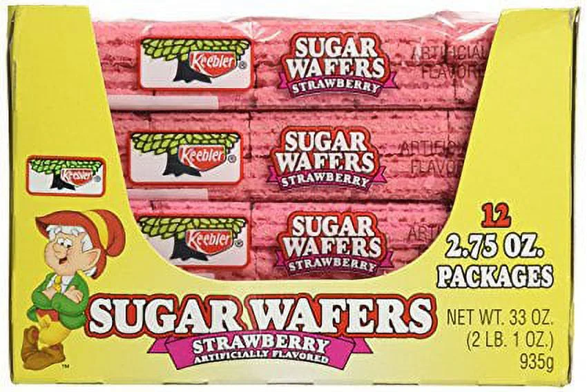 Keebler Sugar Wafers Strawberry 2.75-Ounce Packages (Pack of 12)