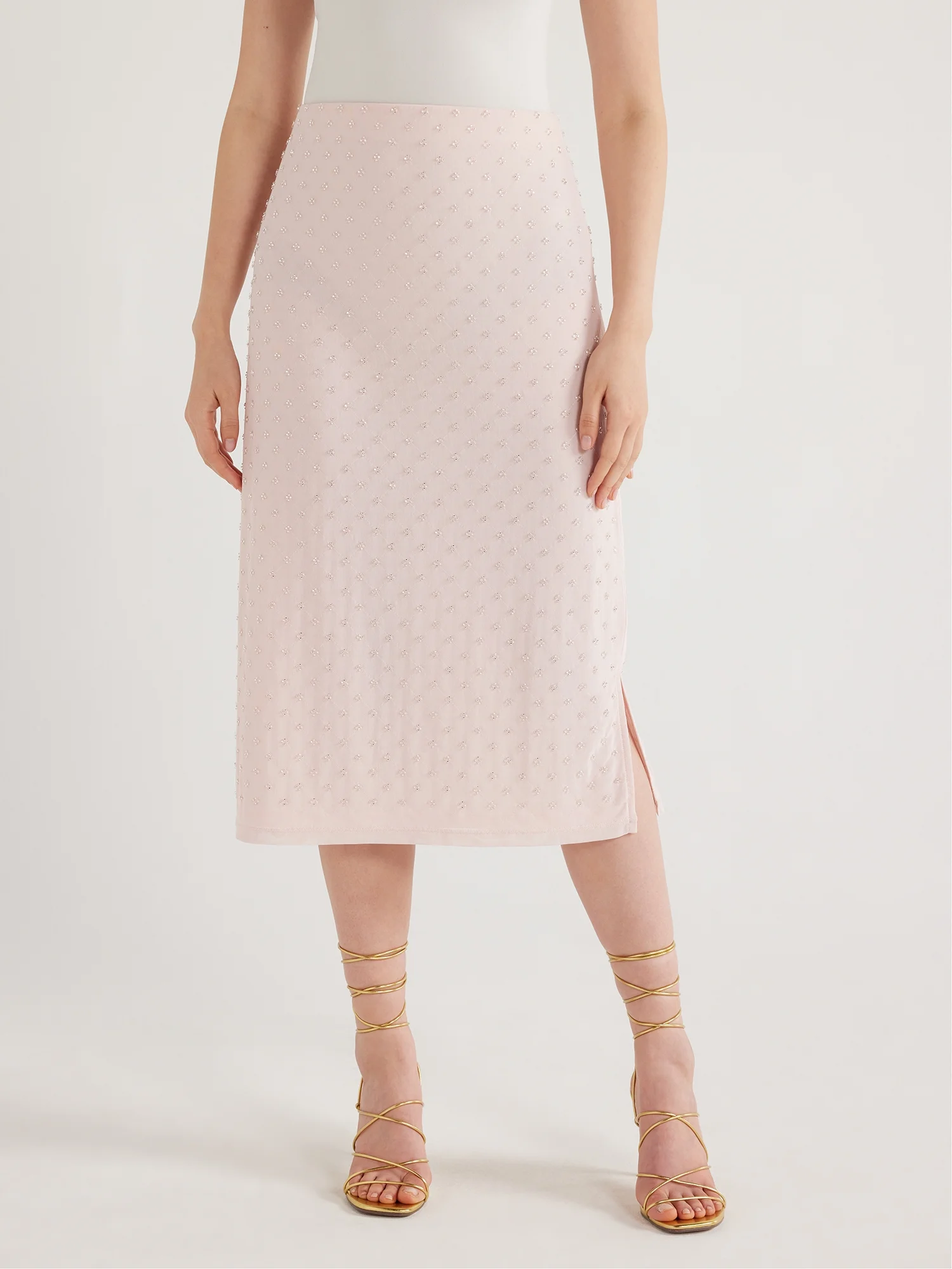 Scoop Women’s Crystal Mesh Skirt, Sizes XS-XXL