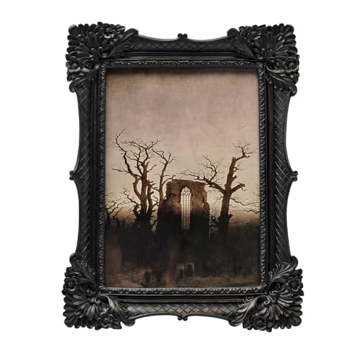 8x10 Vintage Picture Frame, Antique Black Ornate Photo Frame for Wall Hanging or Tabletop Display, Retro Home Decor, Photo Gallery Art