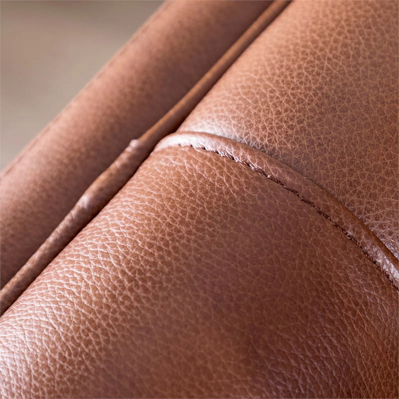 Bowery Hill Mid-Century Leather Sofa in Cobblestone Brown