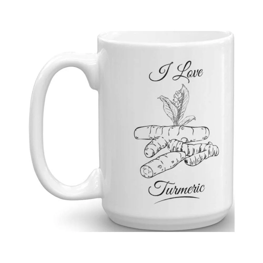 I Love Turmeric Root Spice Home Food Cooking Essentials Coffee & Tea Gift Mug Stuff For A Cook & Women Cooks (15oz)