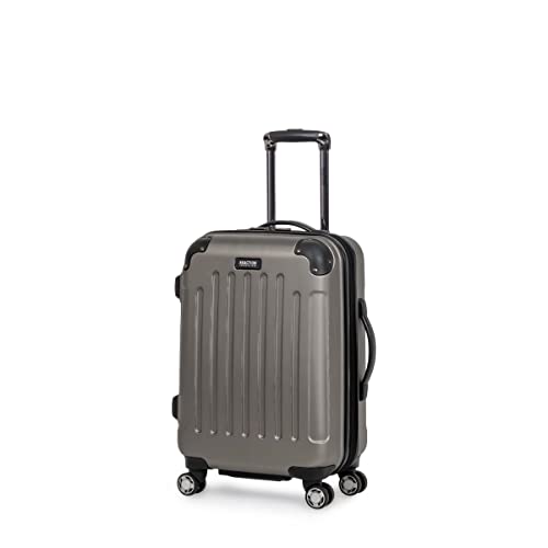 Kenneth Cole REACTION Renegade Luggage Expandable 8-Wheel Spinner Lightweight Hardside Suitcase, Navy Blue, 20-Inch Carry On