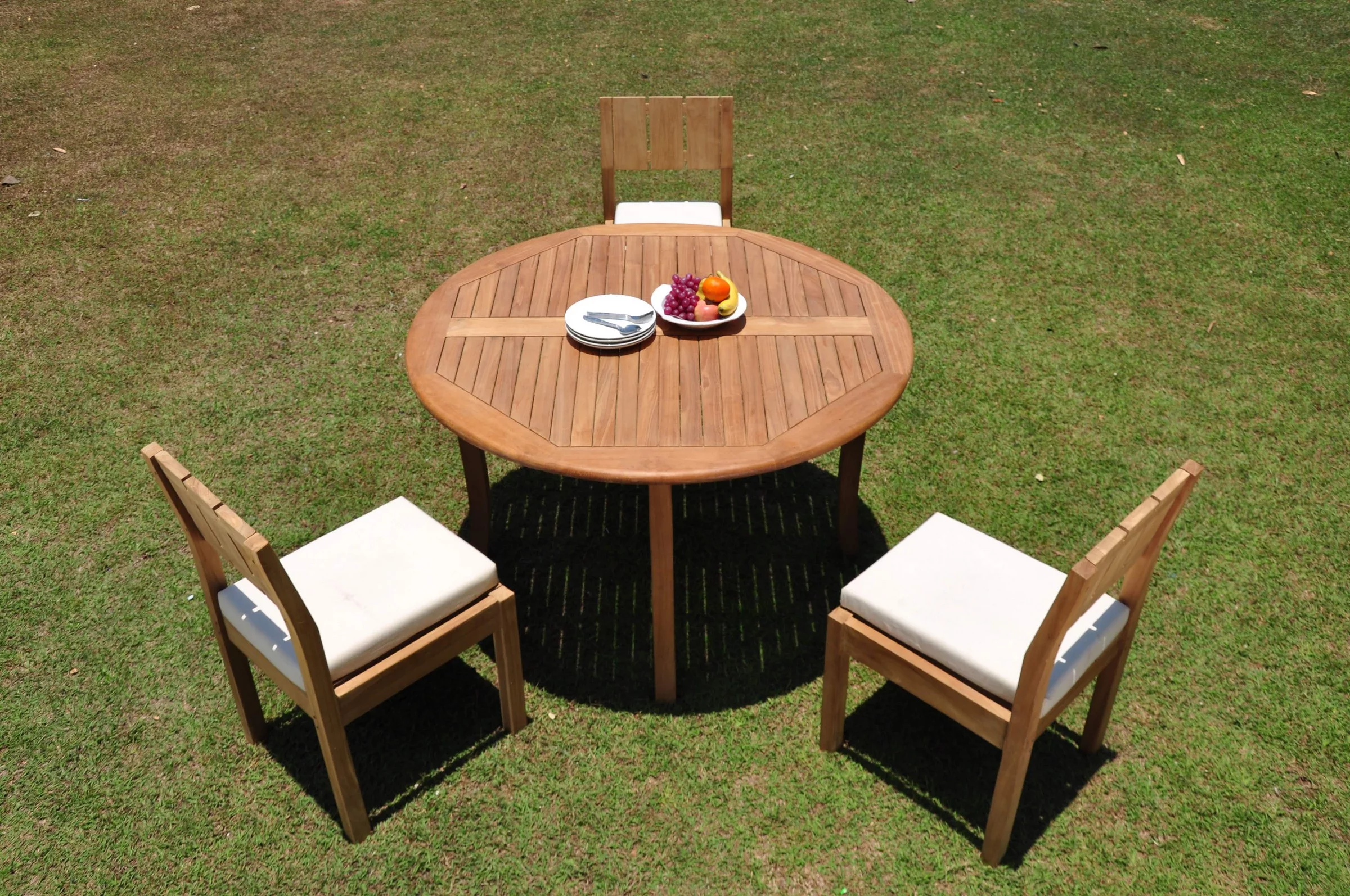 Grade-A Teak Dining Set: 3 Seater 4 Pc: 52