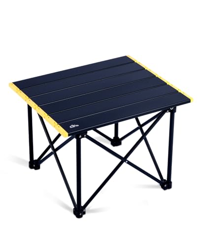 iClimb Ultralight Compact Camping Folding Table with Carry Bag (Blue - S)