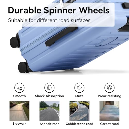 ROAMING Grace Expandable Carry On Luggage Airline Approved, 20 Inch Hardside Carry On Suitcase with Wheels, Travel Harshell Spinner Small Luggage with Tsa Lock, Jade cyan, 20-Inch Carry-On