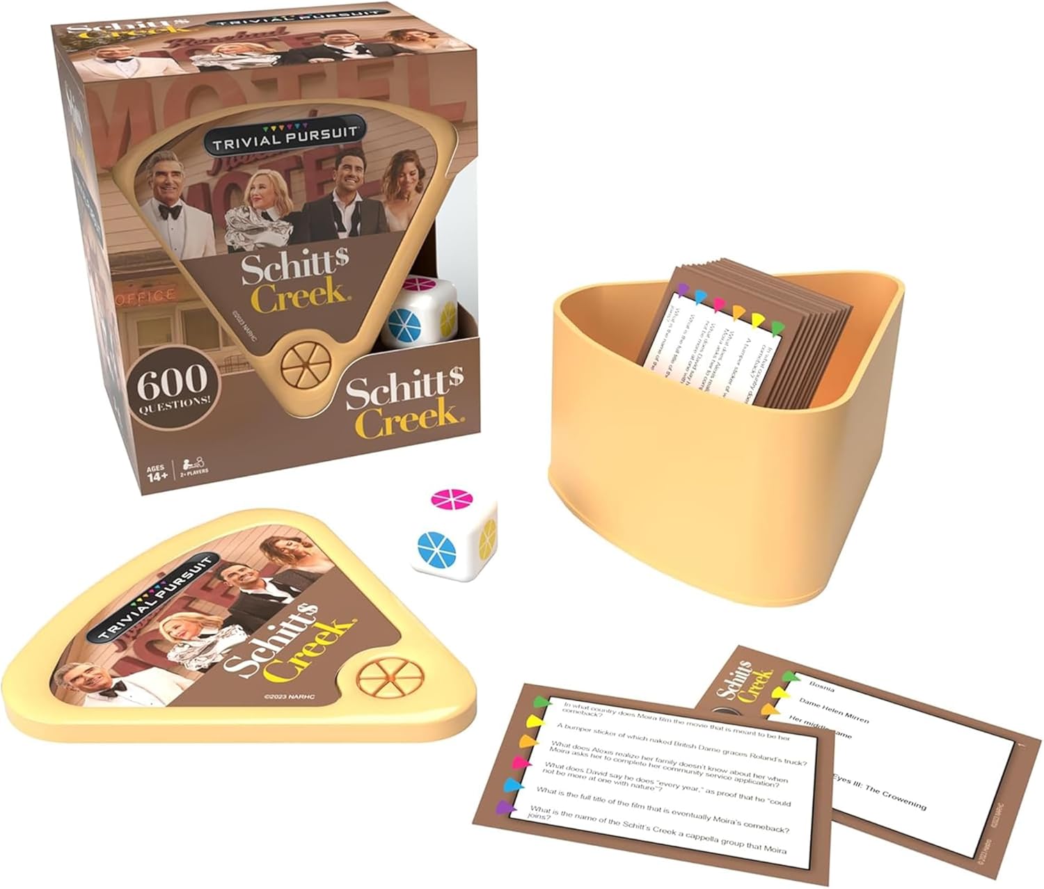 USAOPOLY Trivial Pursuit Schitt's Creek Edition | Trivia Game Questions from Schitt's Creek | 600 Questions & Die in Travel Container | Officially Licensed Schitt's Creek Game