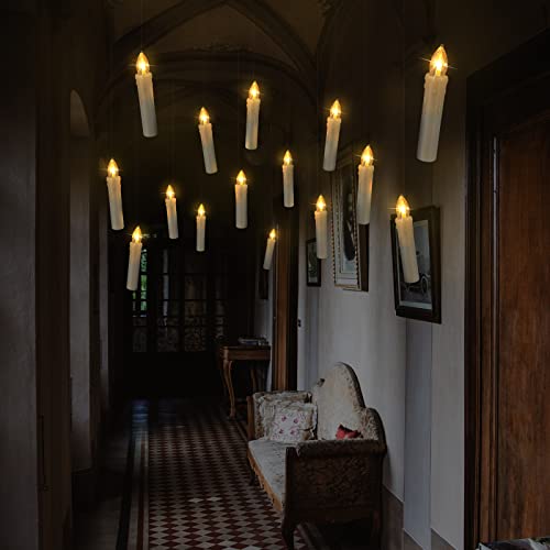 10 PCS LED Window Flameless Taper Candle, Battery Operated Christmas Tree Candle Lights with Remote Timer, Flickering Tree Candles Ideal for Christmas Garden Wedding Birthday Party Decoration.…