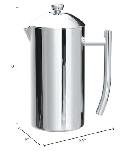 Frieling Double-Walled Stainless-Steel French Press Coffee Maker in Frustration Free Packaging, Polished, 17 Ounces