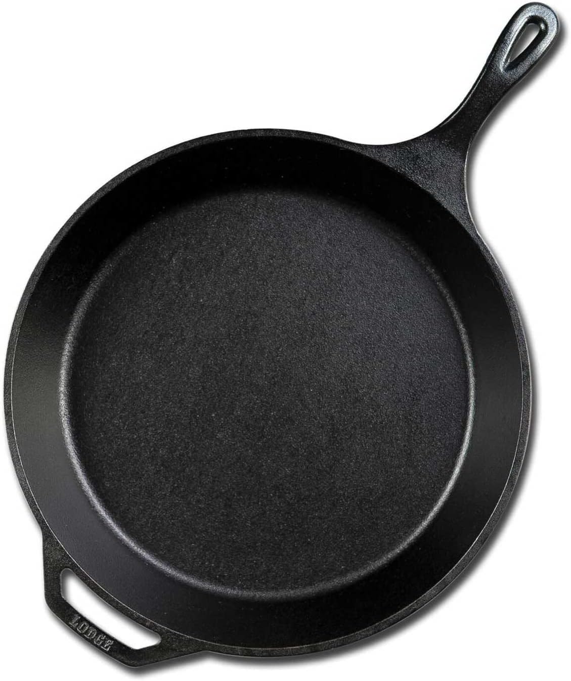 Lodge L14SK3 15-Inch Pre-Seasoned Cast-Iron Skillet & Silicone Hot Handle Holder - Red Heat Protecting Silicone Handle Cast Iron Skillets with Keyhole Handle
