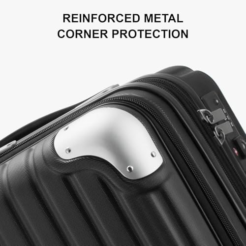 LEVEL8 Grace Carry on Luggage Airline Approved, 20 Inch Expandable Hardside Suitcases with wheels, Abs+Pc Harshell Spinner Luggages with Tsa Lock, Red