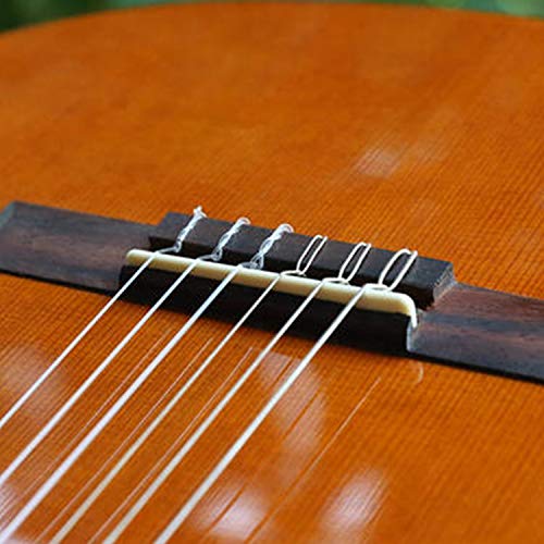 Miwayer 6 String Acoustic Guitar Bone Bridge Saddle and Nut Made of Real Bone